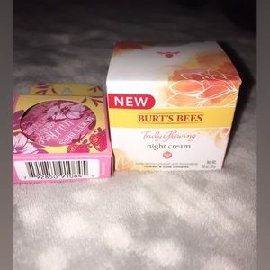 Burts bees night cream and lip butter